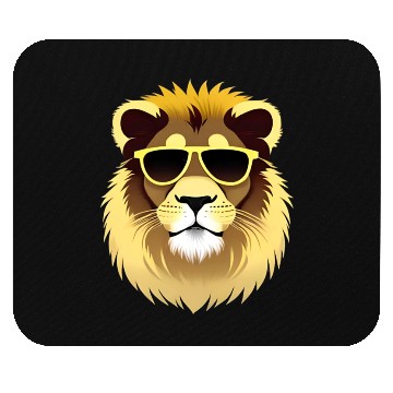 Discover Yellow Lion Wearing Sunglasses Mouse Pads