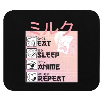 Discover Eat Sleep Anime Repeat Straweberry Milk Japanese Mouse Pads
