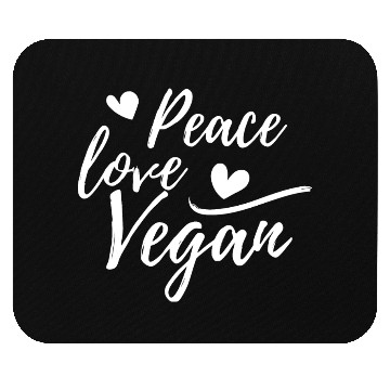 Discover Peace, Love, Vegan with hearts Mouse Pads