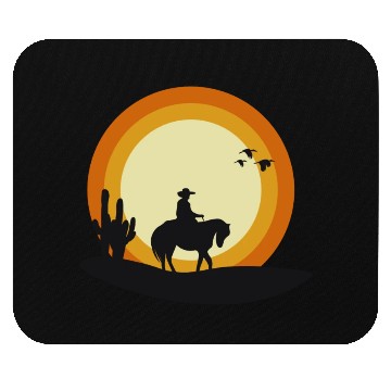 Discover sunset cowboy Mouse Pads
