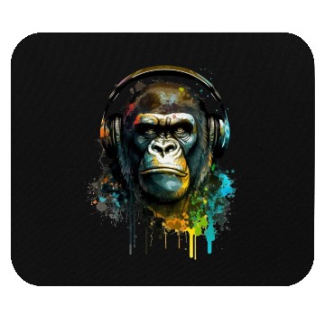 Discover Gorilla headphone music Mouse Pads