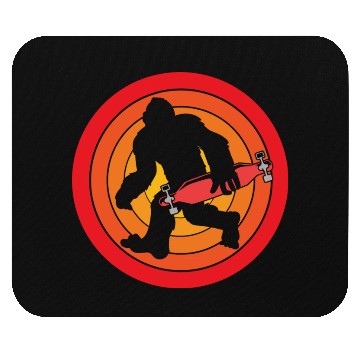 Discover Funny Sasquatch Retro Bigfoot Longboarding Mouse Pads