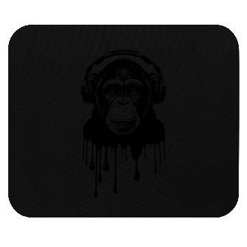 Discover Chimpanzee with Headphones Monkey Music DJ Mouse Pads