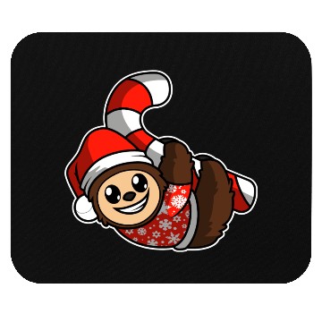 Discover Merry Christmas Sloth Candy Cane Mouse Pads