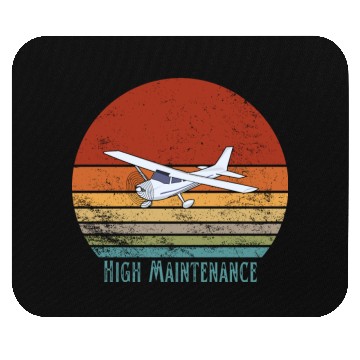 Discover Retro Small Aircraft - High Maintenance Mouse Pads