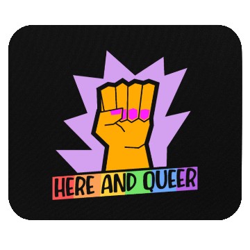 Discover Here And Queer LGBTQ Community Rainbow Pride Month Mouse Pads