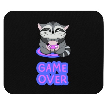 Discover Game Over fat wicked raccoon playing on a console Mouse Pads