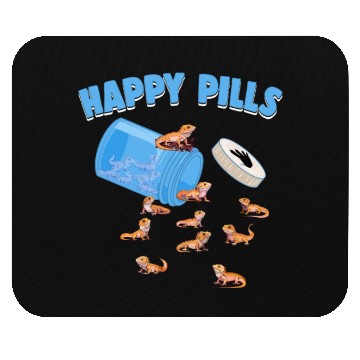 Discover Happy Pills Lizards Funny Bearded Dragon Lovers Mouse Pads