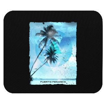 Discover Artistic Puerto Penasco Mexico Palm Tree Vacation Mouse Pads