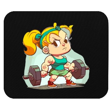Discover gym girl cartoon style Mouse Pads
