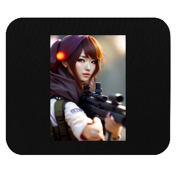 Discover A beautiful girl with a gun Mouse Pads