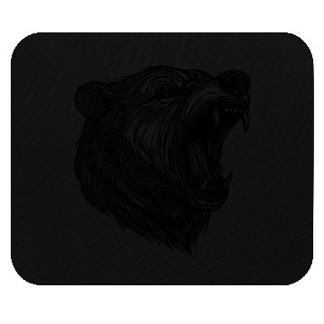 Discover Wild Bear's Head With Sharp Teeth Mouse Pads
