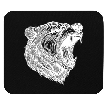 Discover Wild Bear's Head With Sharp Teeth Mouse Pads