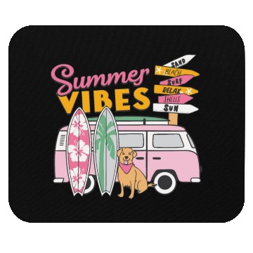 Discover Summer Vibes Sand Beach Surf Relax Shells Sun Mouse Pads
