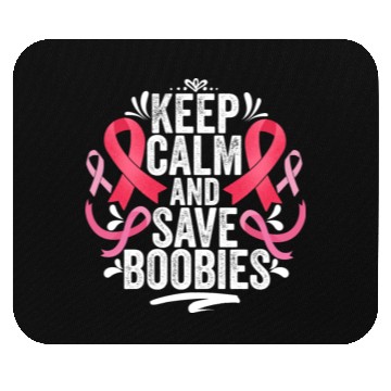 Discover Pink Ribbon Keep Calm And Save Boobies Breast Mouse Pads