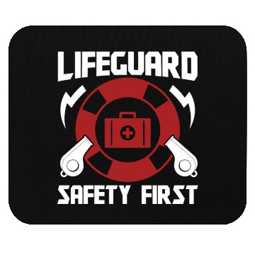 Discover Lifeguard safety first pool guard sea rescuer Mouse Pads