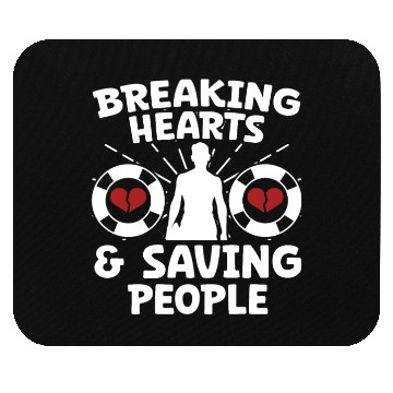 Discover Lifeguard breaking hearts saving people pool guard Mouse Pads