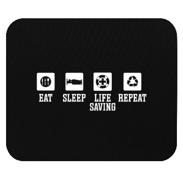 Discover Lifeguard eat sleep life saving repeat pool guard Mouse Pads