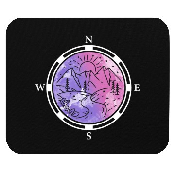 Discover Hiker Mountains Compass climbing Mountaineering Mouse Pads