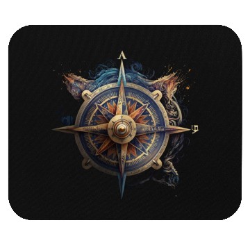 Discover navy compass sailing Mouse Pads