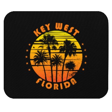 Discover Retro Key West Florida Souvenir Vintage Palm Tree Mouse Pads