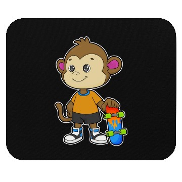 Discover Monkey As Skater With Skateboard Mouse Pads