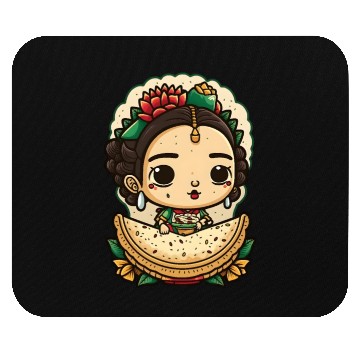 Discover Frida Kahlo & Tacos Cinco De Mayo Mexican Fiesta Mouse Pads