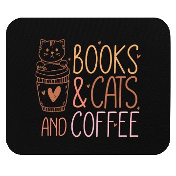 Discover Books Cat Coffee Mouse Pads
