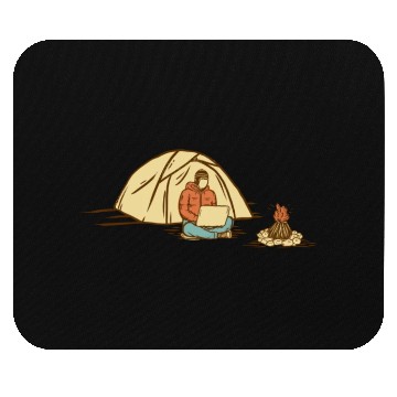 Discover Camping and Work green Mouse Pads