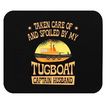 Discover Tugboat Spoiled Tugboat Captain Husband Sailing Mouse Pads