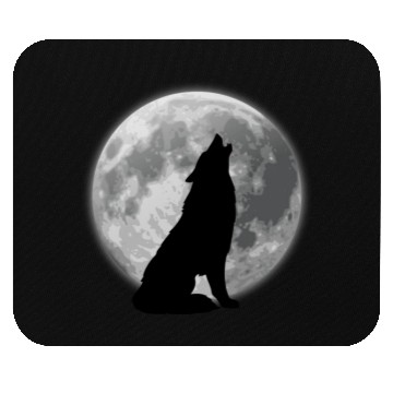 Discover Halloween Wolf Moonlight Wildlife Animal Design. Mouse Pads