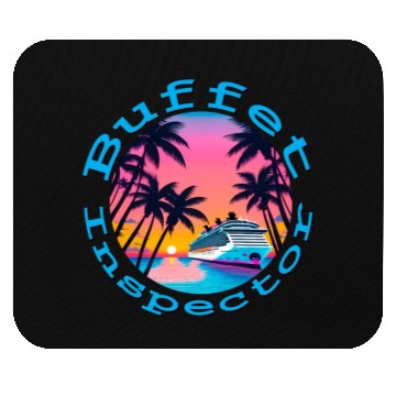 Discover Cruise Ship "Buffet Inspector" (Font 1) Mouse Pads