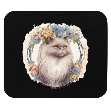 Discover Cute Persian Cat Flower Crown Cats Pet Kitten Mouse Pads