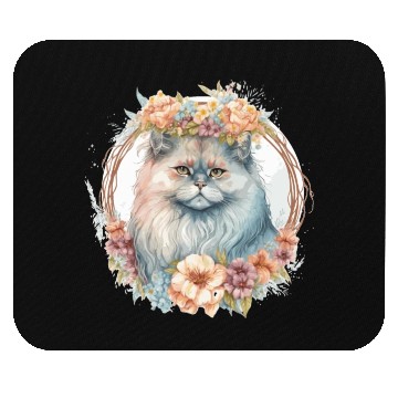 Discover Cute Persian Cat Flower Crown Cats Pet Kitten Mouse Pads