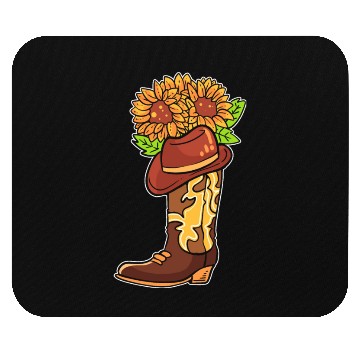 Discover Cowboy Boots With Flowers Equestrian Mouse Pads