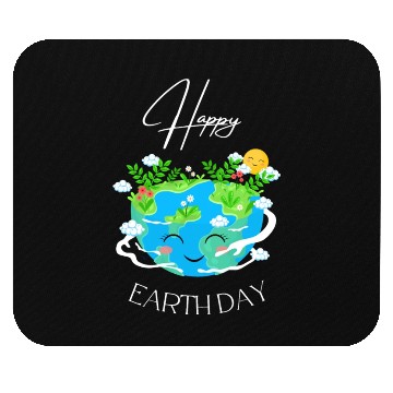 Discover Green and Blue Happy Earth Day Mouse Pads