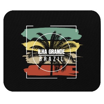 Discover Ilha Grande Brazil Artistic Palm Tree Retro Mouse Pads