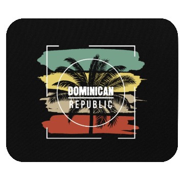 Discover Dominican Republic Artistic Palm Tree Retro Mouse Pads