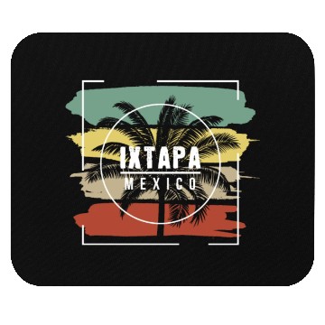 Discover Ixtapa Mexico Artistic Palm Tree Retro Mouse Pads