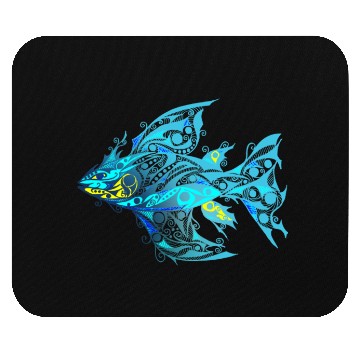 Discover Blue T Tattoo Fish music yellow Mouse Pads