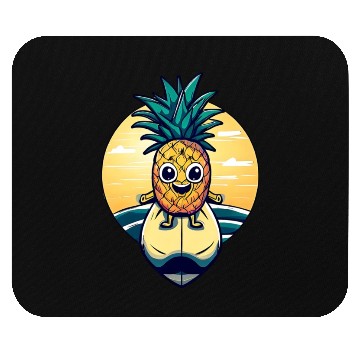 Discover Kawaii pineapple on at sunset Mouse Pads