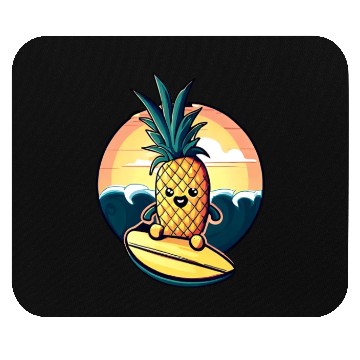 Discover Kawaii pineapple on at sunset Mouse Pads