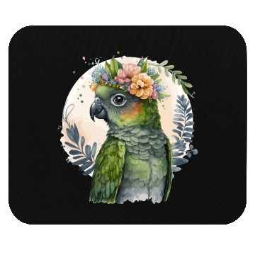Discover Cute Conure Parrot Bird Flower Crown Pet Birds Mouse Pads