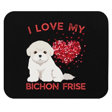 Discover I love my Bichon Frise Cute valentines puppy dog Mouse Pads