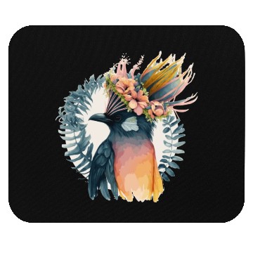 Discover Cute Bird Of Paradise Bird Flower Crown Pet Birds Mouse Pads