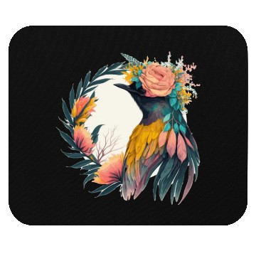 Discover Cute Bird Of Paradise Bird Flower Crown Pet Birds Mouse Pads