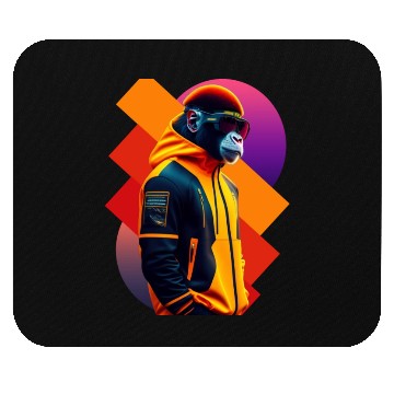 Discover Tech-Savvy Ape: Evolved Primate in Sunglasses Mouse Pads