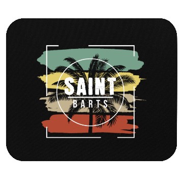 Discover Saint Barts Artistic Palm Tree Retro Mouse Pads