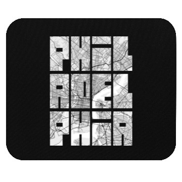 Discover Philadelphia USA City Map Typography Light Mouse Pads