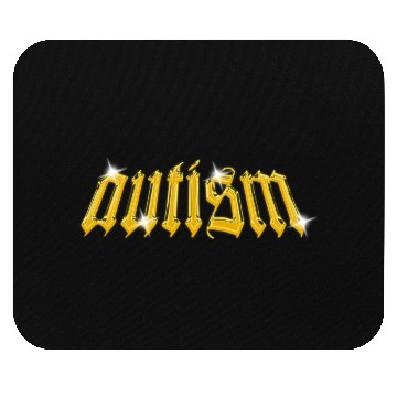 Discover Autism 3D Chrome Typeface Effect aesthetic Mouse Pads